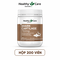 Sụn vi cá Healthy Care shark cartilage 750mg hỗ trợ xương khớp hộp 200 viên