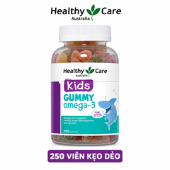 Omega 3 cho bé Healthy Care Kids Gummy Hỗ trợ phát triển trí tuệ toàn diện, tăng cường thị lực, Giúp bé học tập và ghi nhớ tốt hơn (dạng kẹo) 250 viên