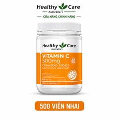 Viên nhai Vitamin C 500mg Chewable Healthy Care hỗ trợ làm đẹp da, tăng đề kháng 500 viên