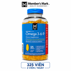 Viên uống bổ sung dầu cá Omega 3 6 9 Member’s Mark Supports Heart Health 325 viên