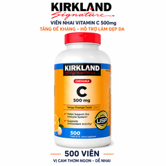 Viên nhai Vitamin C Kirkland Signature 500mg hỗ trợ làm đẹp da, tăng đề kháng 500 viên