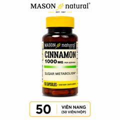 Mason Natural Cinamon 1000mg hộp 50 viên Hỗ trợ kiểm soát chỉ số đường huyết (50 viên)