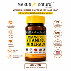 Viên vitamin và khoáng tổng hợp Mason Natural Daily Multiple Vitamins With Minerals 60 viên
