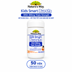 Nature's Way Kids Smart Bursts DHA 300mg Triple Strength - Bổ sung DHA, hỗ trợ tốt cho não bộ và mắt 50 viên