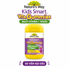 Kẹo dẻo bổ sung vitamin từ rau Nature's Way Vita Gummies Multivitamin+Vegies cho bé 60 viên bổ sung chất xơ cho bé phát triển toàn diện