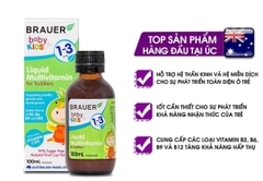 Vitamin tổng hợp cho bé từ 1 - 3 tuổi Brauer Baby Kids Liquid Multivitamin for Toddlers 100ml dạng nước 100ml
