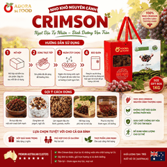 Nho khô nguyên cành Adora st Food  Crimson Dried Table Grapes Cluster 1 kg đặc sản của Úc