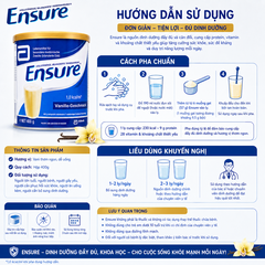 Sữa bột Ensure Đức hương vani giàu dinh dưỡng hộp 400g