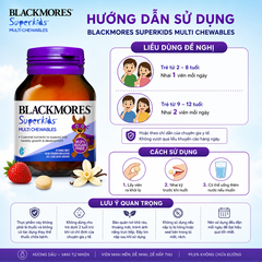 Vitamin tổng hợp Blackmores Superkids Multi Chewables hộp 60 viên bổ sung khoáng chất cho trẻ