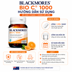 Bổ sung  vitamin c blackmores bio c 1000mg 31 viên tăng sức đề kháng, hệ miễn dịch, trắng sáng da