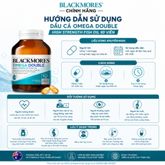 Dầu Cá Blackmores Omega Double High Strength Fish Oil 90 Viên – Gấp Đôi Omega-3 Cho Tim, Não Và Mắt