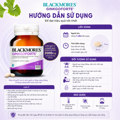 Viên uống bổ não blackmores gingkoforte 40 viên - giảm tình trạng lo lắng căng thẳng và suy giảm trí nhớ