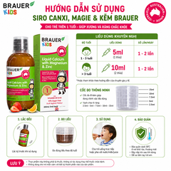 Siro canxi, magie và kẽm brauer cho trẻ trên 1 tuổi giúp xương và răng chắc khỏe chai 200ml