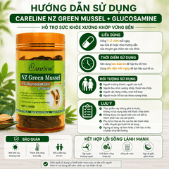 Khớp vẹm xanh - Careline Nz Green Mussel Glucosamine - Hỗ trợ sức khỏe xương khớp 60 viên