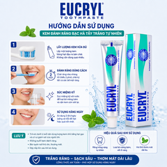 Kem đánh răng bạc hà tẩy trắng tự nhiên Eucryl Toothpaste 62g - nội địa Anh