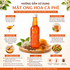 Mật ong hoa cà phê golden honey nguyên chất dinh dưỡng cho cả nhà chai 500ml