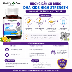 DHA Healthy Care Kids High Strength phát triển trí não cho bé 60 viên