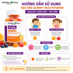 Vitamin tổng hợp Gummy Multivitamin Healthy Care kẹo dẻo bổ sung vitamin cho bé 250 viên