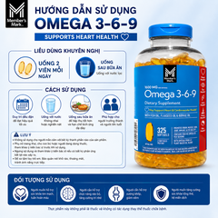 Viên uống bổ sung dầu cá Omega 3 6 9 Member’s Mark Supports Heart Health 325 viên