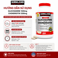 Glucosamine 1500mg Chondroitin 1200mg Kirkland Signature hộp 280 viên