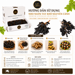 Nho Ngón Tay khô nguyên cành Little Gemz Sweet Sapphire Dried Grapes Clusterss 3kg
