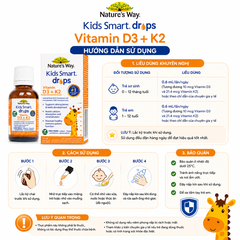 Nature's Way Kids Smart Drops Vitamin D3 + K2 - Vitamin D3K2 Organic 11ml Chuẩn Úc