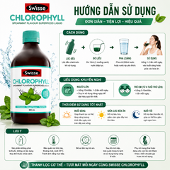 Nước diệp lục Swisse Chlorophyll thanh lọc cơ thể nhập khẩu Úc 500ml (Xanh)