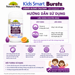 Nature’s Way Kids Smart Bursts Liquid Algae Calcium With Magnesium+Zinc 30 viên