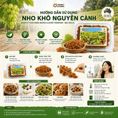 Hộp 300g Nho khô nguyên cành Adora st Food Dried Grapes Cluster Thompson đặc sản Úc