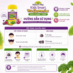 Kẹo dẻo bổ sung vitamin từ rau Nature's Way Vita Gummies Multivitamin+Vegies cho bé 60 viên bổ sung chất xơ cho bé phát triển toàn diện