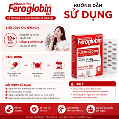 TPBVSK Vitabiotics Feroglobin B12 Haemoglobin Hộp 30 Viên Hỗ Trợ tăng khả năng tạo máu, bổ sung sắt