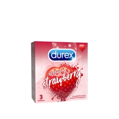Bao cao su durex sensual strawberry 3 chiếc mùi dâu