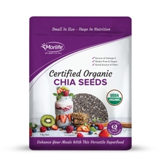 Hạt Chia Hữu Cơ Morlife Certified Organic Chia Seeds 1kg Siêu Thực Phẩm Giàu Protein, Omega-3 & Chất Xơ Hữu Cơ Tự Nhiên