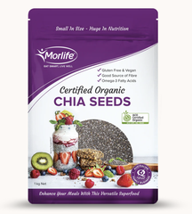 Hạt Chia Hữu Cơ Morlife Certified Organic Chia Seeds 1kg Siêu Thực Phẩm Giàu Protein, Omega-3 & Chất Xơ Hữu Cơ Tự Nhiên