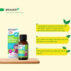 Brauer liquid multivitamin for infans 45ml cho trẻ sơ sinh 0-12 tháng tuổi