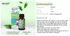 Brauer liquid multivitamin for infans 45ml cho trẻ sơ sinh 0-12 tháng tuổi