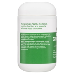 Ginkgo biloba nature's way 2000mg bổ não, tăng cường trí nhớ hộp 120 viên