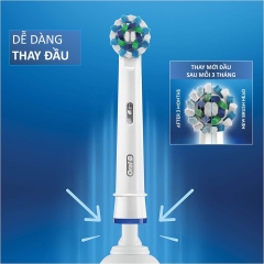 Bàn chải điện oral-b pro 100 braun 3d white giúp răng trắng sáng sau 2 tuần