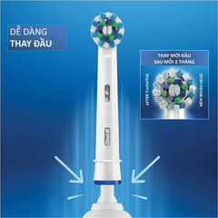 Bàn chải điện Oral-b pro precision Braun làm sạch 99% mảng bám sâu trên từng kẽ răng