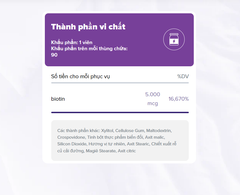 Viên ngậm natrol biotin extra strength fast dissolve beauty 5000mcg hỗ trợ da, móng, tóc hộp 90 viên