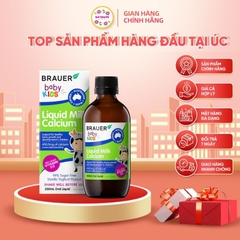 Thực phẩm bổ sung Canxi dạng sữa Brauer Baby Kids 200ml cho bé từ 7 tháng tuổi