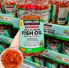 Dầu cá Kirkland Signature Fish Oil Alaskan 1400mg 230 viên hỗ trợ tim mạch, huyết áp, xương khớp cải thiện trí nhớ, sáng mắt