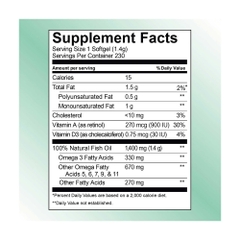 Dầu cá Kirkland Signature Fish Oil Alaskan 1400mg 230 viên hỗ trợ tim mạch, huyết áp, xương khớp cải thiện trí nhớ, sáng mắt