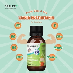 Vitamin tổng hợp cho bé từ 1 - 3 tuổi Brauer Baby Kids Liquid Multivitamin for Toddlers 100ml dạng nước 100ml