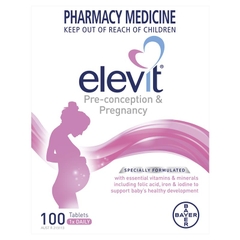 Viên uống bổ sung vitamin tổng hợp cho phụ nữ mang thai elevit pregnancy multivitamin 100 viên 