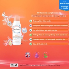 Xịt khử mùi và thơm mát vùng kín cao cấp Femfresh Daily Deodorant Spray 125ml