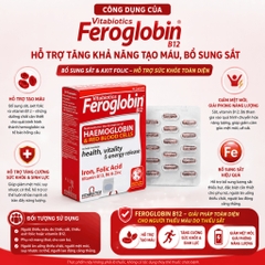 TPBVSK Vitabiotics Feroglobin B12 Haemoglobin Hộp 30 Viên Hỗ Trợ tăng khả năng tạo máu, bổ sung sắt