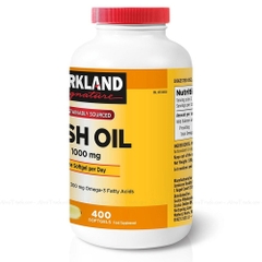 Dầu cá Fish Oil 1000mg Kirkland Signature sáng mắt, tăng thị lực hộp 400 viên