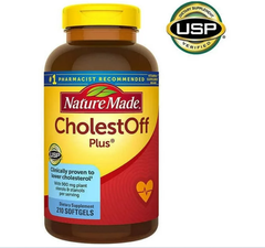 Hỗ trợ tim mạch Nature Made CholestOFF Plus 210 viên giảm Cholesterol, mỡ máu, giảm nguy cơ xơ vữa động mạch, đau tim, đột quỵ
