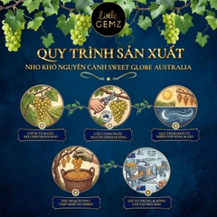 Nho khô nguyên cành Úc Little Gemz Sweet Globe Dried Table Grape Cluster 1kg